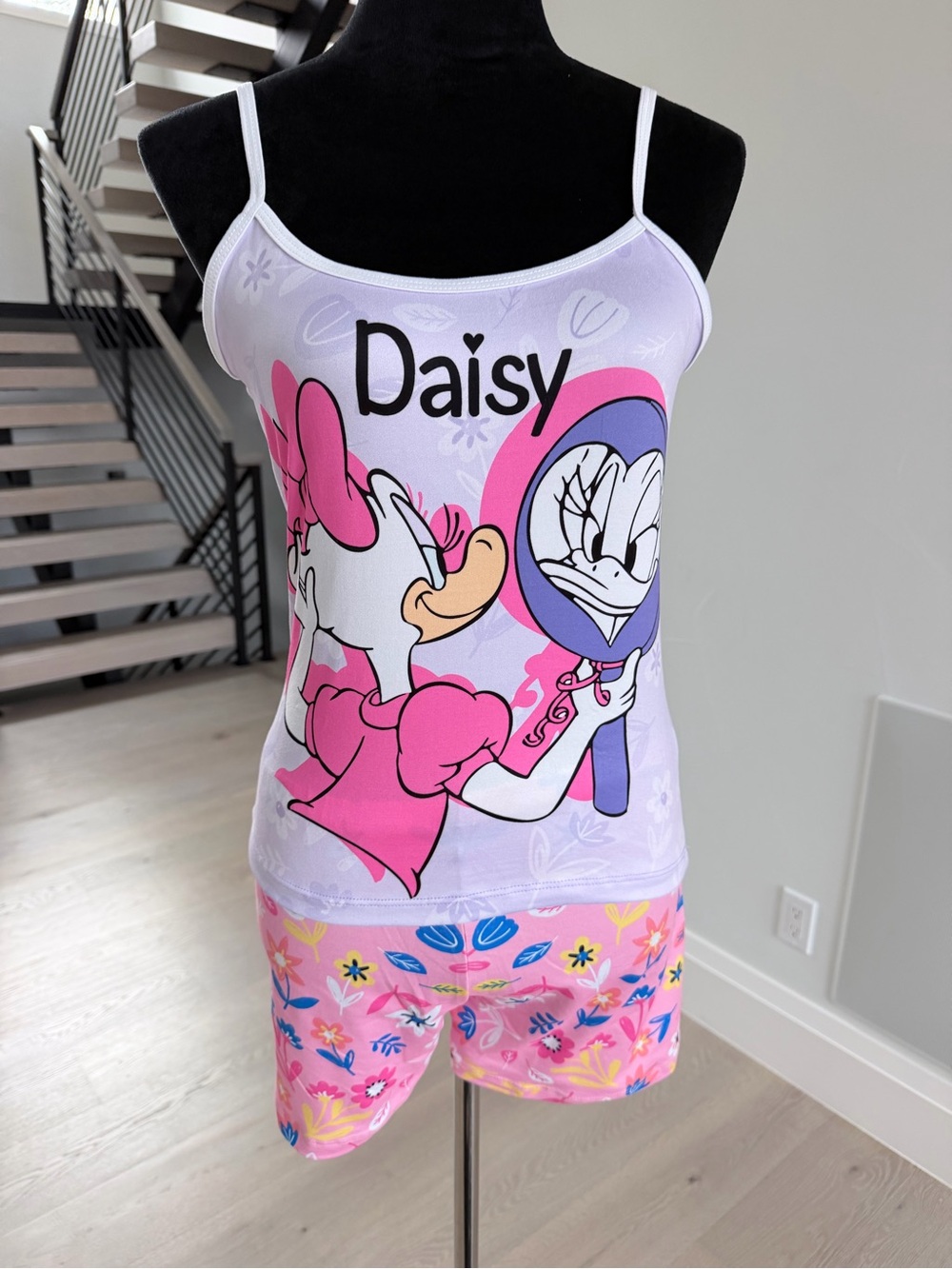 Daisy Women's Pink Sleep Tank & Short Set One size